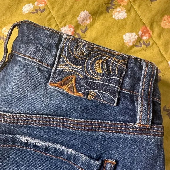 Cleo + Wolf High Rise Straight Leg Distressed Carpenter Jeans Size W 25 L 30 - Picture 6 of 7